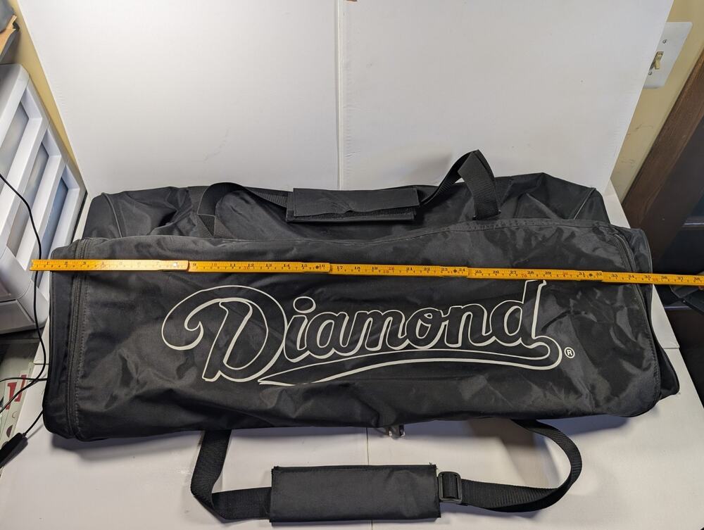 Diamond Hockey Equipment Bag Large 38" Black Duffel Gear Bag Shoulder Strap